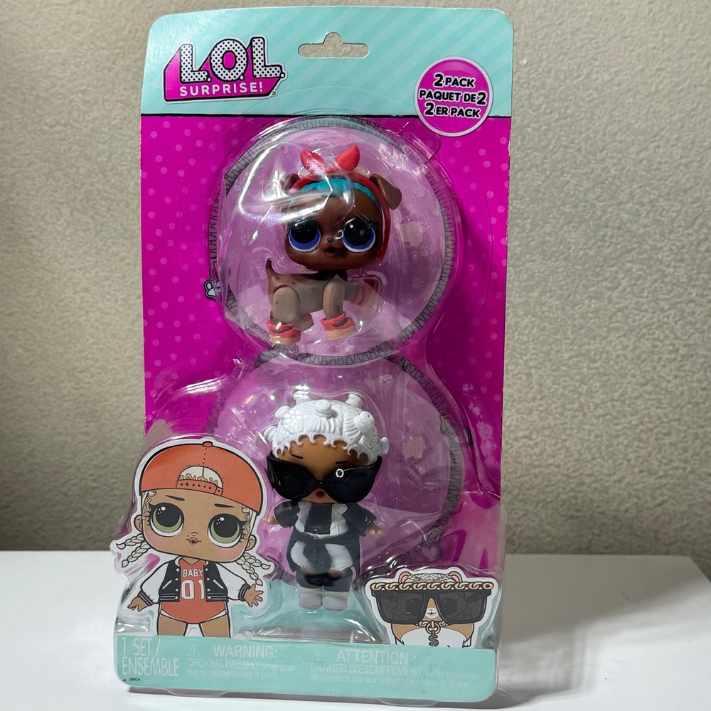 LOL Surprise 2 Pack Doll and Pet Set Black White Outfit Sunglasses MGA